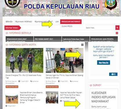 Bidhumas Polda Kepri Sosialisasikan Fitur Penilaian Indek Kepuasan Masyarakat pada Website
