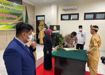 Kapolres Natuna Hadiri Pencanangan Pembangunan Zona Integritas Menuju WBK dan WBBM di Pengadilan Agama Natuna