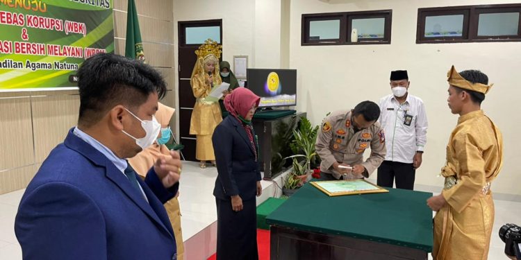 Kapolres Natuna Hadiri Pencanangan Pembangunan Zona Integritas Menuju WBK dan WBBM di Pengadilan Agama Natuna