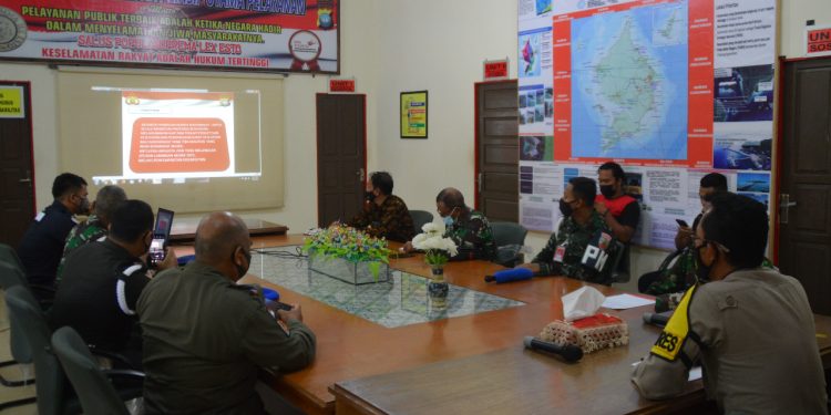 Kapolres Natuna Pimpin Rapat Kordinasi Guna Mendukung Kebijakan Pemerintah Tentang Pelarangan Mudik di Kabupaten Natuna