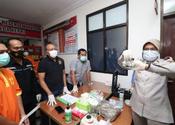 Pemusnahan Barang Bukti Narkotika Jenis Sabu, Pil Ekstasi dan Ganja oleh Ditresnarkoba Polda Kepri