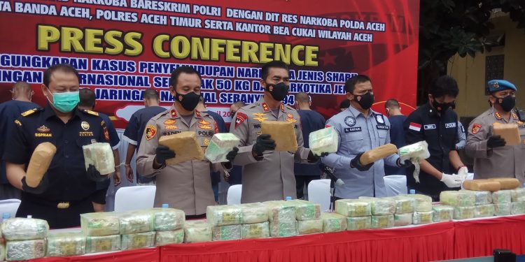 Polda Aceh Kembali Gagalkan Penyelundupan 50 Kg Sabu Jaringan Internasional