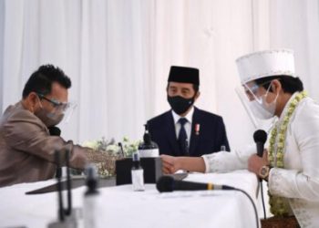 Presiden Joko Widodo dan Ibu Negara Iriana Hadiri Akad Nikah Aurel dan Atta