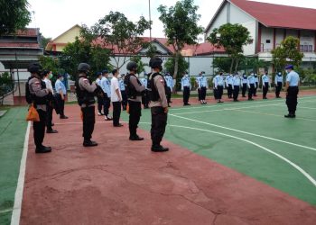 Satuan Brimob Polda Kepri Pengamanan Kegiatan Razia Gabungan Lapas Kelas II A Batam Bersama BNN Kota Batam