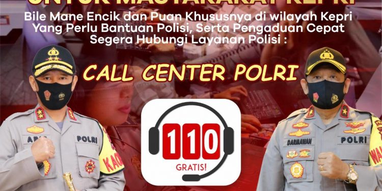 Wujudkan Program Prioritas Kapolri, Polda Kepri Luncurkan Layanan Polisi 110 dan Aplikasi Polisiku