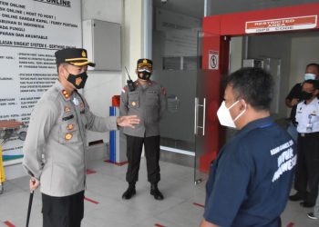 Kapolres Tanjungpinang Tinjau Kesiapan Pos Pelayanan Terpadu Pengawasan Arus Mudik Lebaran 1442 H Tahun 2021