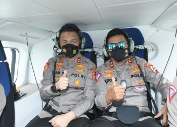 Lewat Udara, Kakorlantas Dampingi Asops Pantau Arus Balik Dari Sumatera