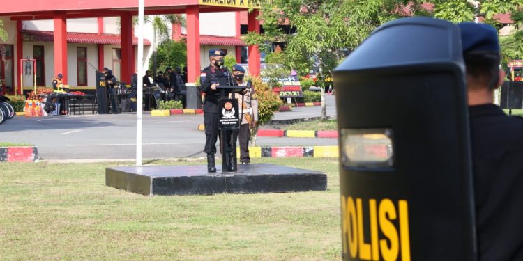 Satbrimobda Kepri Gelar Apel Kesiapsiagaan Dalam Rangka Mengantisipasi May Day di Wilayah Kepri