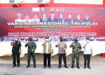 Heboh, 2 Super Hero ada di Polres karimun ! Ternyata Ikut Vaksinasi Massal dalam rangka menyambut Hari Bhayangkara ke – 75