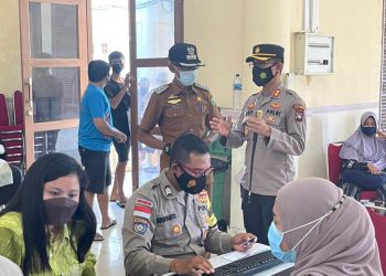Kapolres Natuna Laksanakan Monitoring Serta Peninjauan Pengamanan Pelaksanaan Vaksinasi