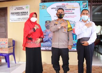 Percepat Vaksinasi Nasional, Polres Pringsewu Gelar Vaksinasi Massal