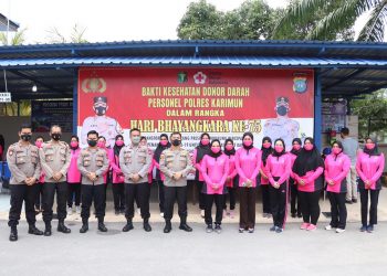 Peringatan Hari Bhayangkara Ke-75, Polres Karimun Gelar Donor Darah