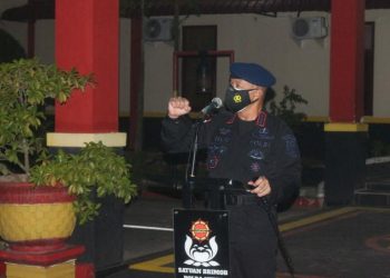 Personel Satbrimob Polda Kepri Mengikuti Kegiatan Apel Kesiapsiagaan Power On Hand Kapolda Kepri