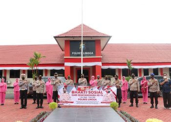 Sambut Hari Bhayangkara ke -75, Polres Lingga Gelar Bakti Sosial Serentak