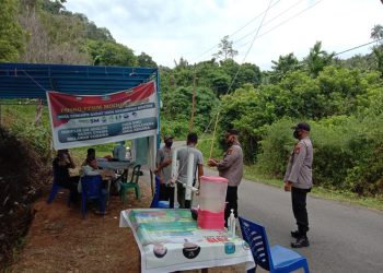 Satbinmas Polres Kepulauan Anambas Laksanakan Monitoring Pos PPKM Siantan