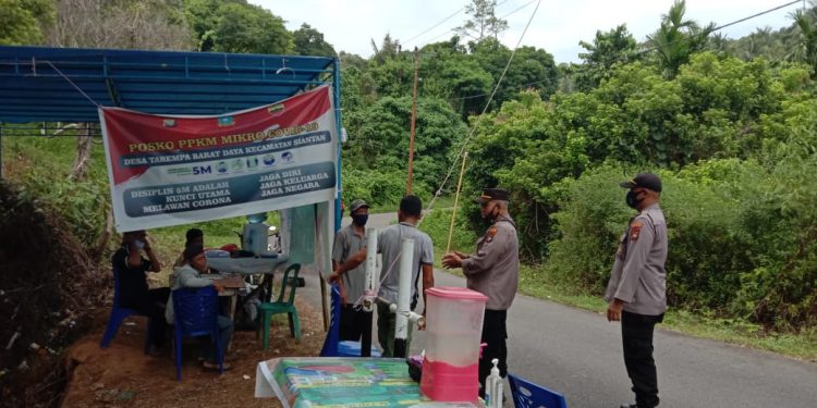 Satbinmas Polres Kepulauan Anambas Laksanakan Monitoring Pos PPKM Siantan
