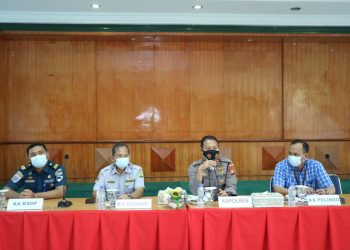 Tekan Penyebaran Covid-19, Kapolres Tanjungpinang Gelar Rakor Penanganan Covid-19 Terhadap Penumpang Kapal