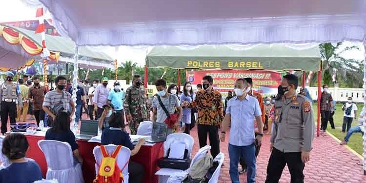 Polres Barsel Balik Gelarkan Vaksinasi Presisi TNI-Polri