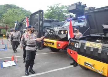 Apel Satuan dan Gelar Kendaraan Dalam Rangka Kesiapan Operasional Satbrimob Polda Kepri