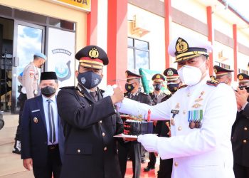Hari Bhayangkara ke 75, Upacara Secara Virtual di lobi Mapolres Kepulauan Anambas