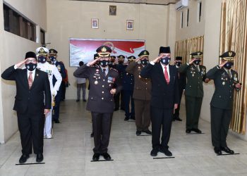 HUT Bhayangkara Ke 75, Polres Natuna Laksanakan Upacara Secara Serentak Melalui Video Conference