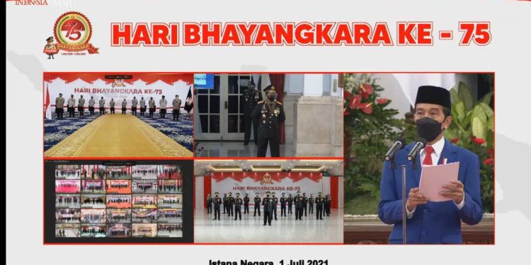 HUT Bhayangkara ke-75, Presiden Jokowi Aprsiasi Polri Tangani Pandemi COVID-19