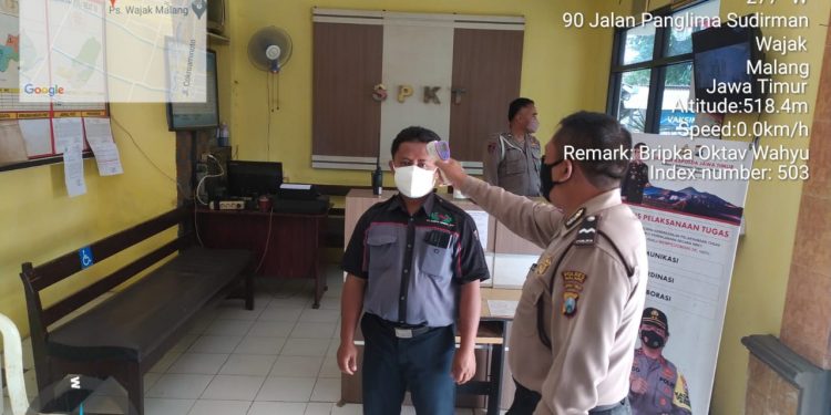 Antisipasi Penyebaran Covid 19 Polsek Wajak Terapkan Prokes Ketat