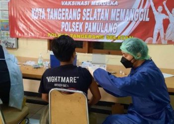 Laksanakan Vaksinasi Merdeka di Polsek Pamulang Kini Layani Vaksin Covid-19 Tahap I dan II