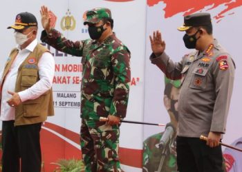 Panglima TNI, Kapolri dan BNPB Keluarkan Gerakan Mobil Masker di Malang