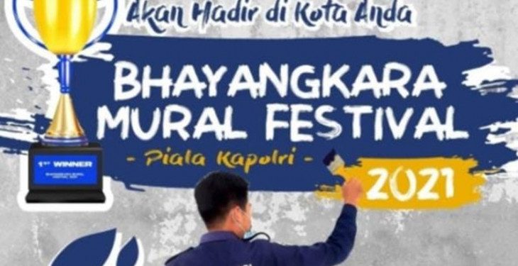 Polda Kalsel Berikan Dorongan Kepada Generasi Muda Banua Meriahkan Bhayangkara Mural Festival 2021