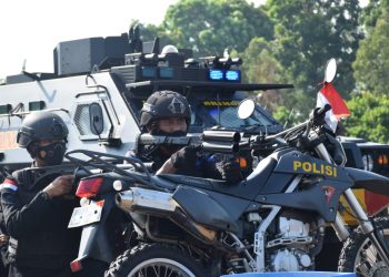 Antisipasi Unjuk Rasa, Satuan Brimob Polda Kepri Kepri Gelar Simulasi PHH dan Den 45 Anti Anarkhis