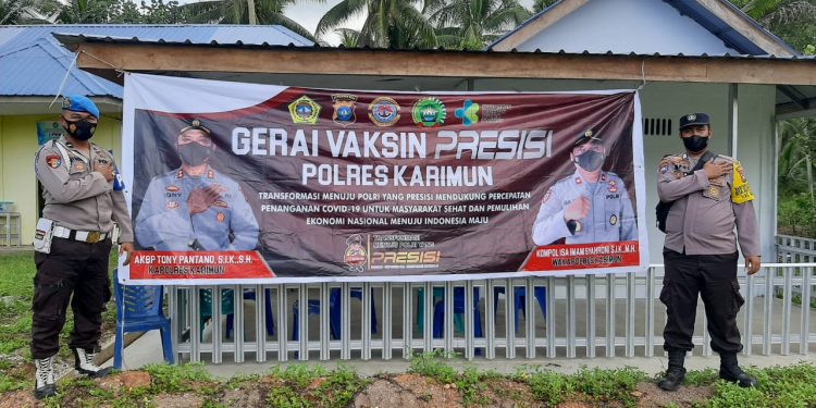 Gerai Vaksin Presisi , Senin Sampai Sabtu Polres Karimun dan Jajaran Berikan Vaksinasi Kepada Warga