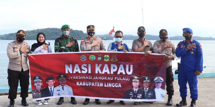 Kapolres Lingga Bersama Forkopimda Tinjau NASI KAPAU di Desa Posek dan Desa Suak Buaya