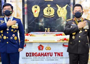 Kapolri Sampaikan Ucapan HUT Ke-76 TNI : Sinergitas TNI-Polri Semakin Solid