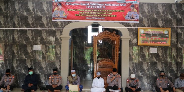 Polres Bintan Laksanakan Peringatan Maulid Nabi Muhammad SAW 1443H/2021M di Mesjid DARULMUTTAQIEM Polres Bintan