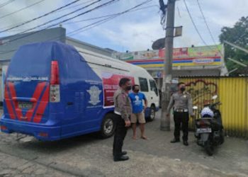 Polres Minsel Adakan Vaksinasi Keliling di Pasar & Pertokoan