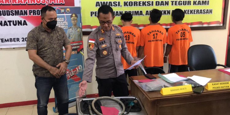 Polres Natuna Berhasil Ringkus 3 Orang Pelaku Pencuri Tabung Gas 12 Kg di Natuna