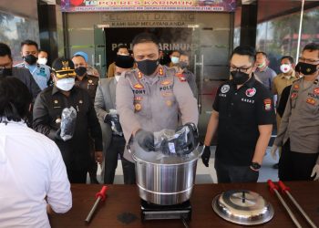 Barang Bukti 6.304,59 Gram Sabu Di Musnahkan Oleh Polres Karimun
