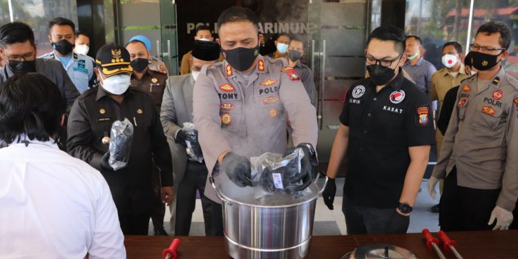 Barang Bukti 6.304,59 Gram Sabu Di Musnahkan Oleh Polres Karimun