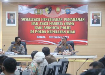 Kapolda Kepri Hadiri Sosialisasi Penyegaran Pemahaman HAM Bagi Anggota Polri di Polda Kepri