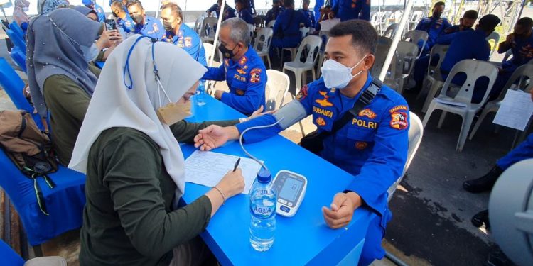 Pecahkan Rekor Donor Darah Terbanyak Se Kepri Tahun 2021, Oleh Ditpolairud Polda Kepri