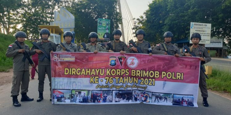 Peringati HUT Korps Brimob Polri ke – 76 Tahun 2021, Sat Brimob Polda Kepri Gelar Lomba Ketangkasan Lapangan Brigade Mobil