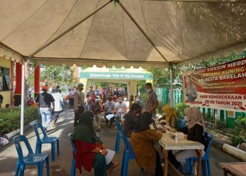 Polsek Batam Kota Gelar Gerai Vaksin Presisi Lancang Kuning Dosis 1 dan 2