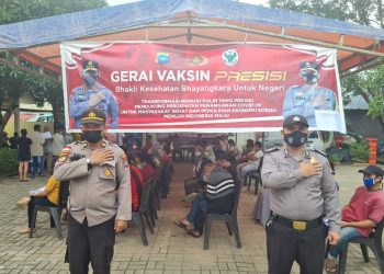 Polsek Bengkong Gelar Gerai Vaksin Presisi Lancang Kuning Kepada Masyarakat Kec.Bengkong Kota Batam