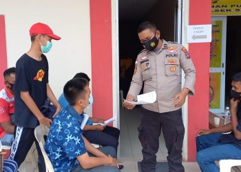 Polsek Sagulung Gelar Gerai Vaksin Presisi Lancang Kuning Kepada Masyarakat Kec.Sagulung Kota Batam