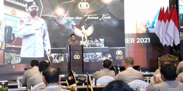 Apel Kasatwil, Kapolri Minta Capaian Positif Penanganan Covid Dipertahankan Hingga Kebiasaan Untuk Berbuat Baik