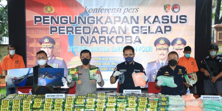 Bareskrim Sita 1674.951 Kg Sabu Sepanjang Tahun 2021