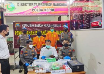 Dit Resnarkoba Polda Kepri Gelar Pemusnahan Barang Bukti Narkotika Jenis Sabu