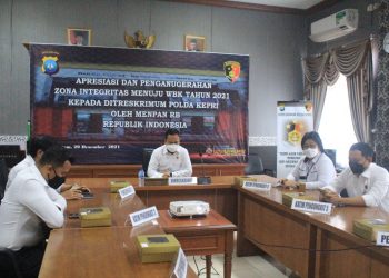 Ditreskrimum dan Ditintelkam Polda Kepri Mendapat Apresiasi dan Penganugerahan Zona Integritas WBK Tahun 2021