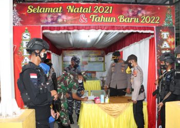 Kapolres Karimun Bersama FKPD Kab. Karimun Tinjau Pelaksanaan Natal di Gereja dan Pos Pam / Pos Yan Selama Nataru